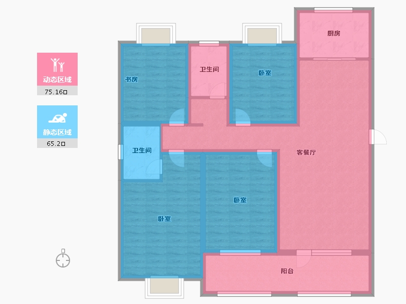 山东省-济宁市-兖州瑞马名门-124.99-户型库-动静分区