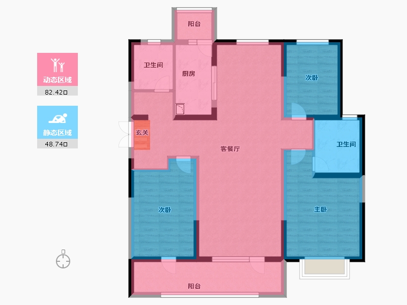 山东省-淄博市-淄博富力万达广场-117.00-户型库-动静分区