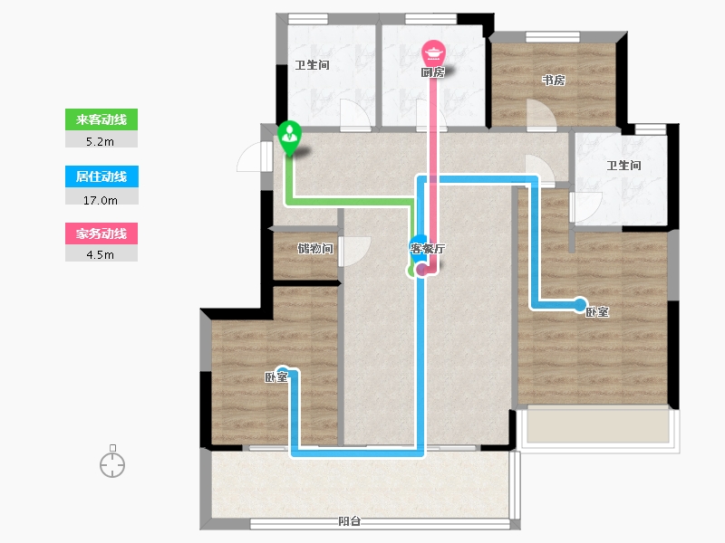 浙江省-温州市-卓越维港-83.00-户型库-动静线