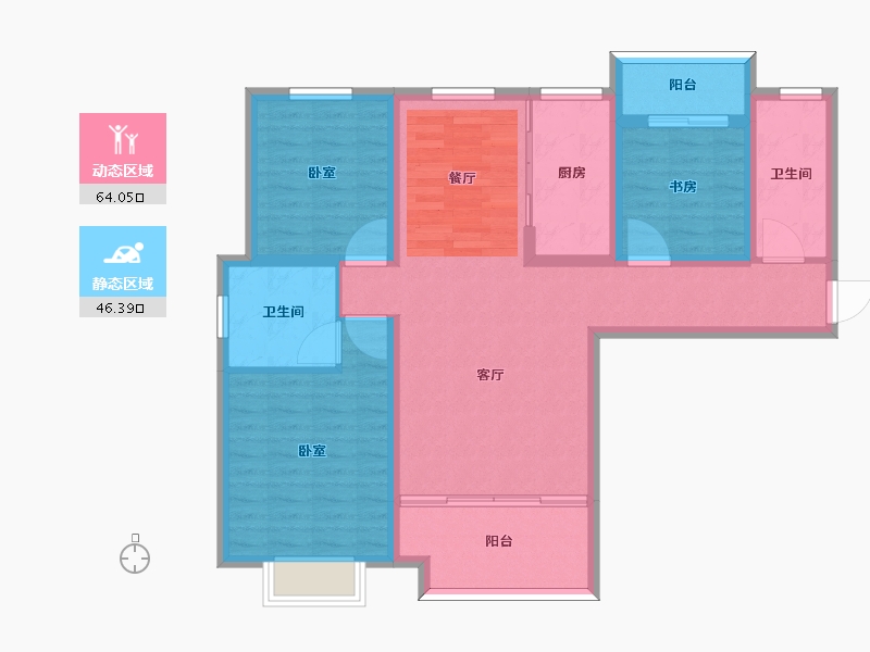 河南省-许昌市-铭泰瑞云佳苑-98.70-户型库-动静分区