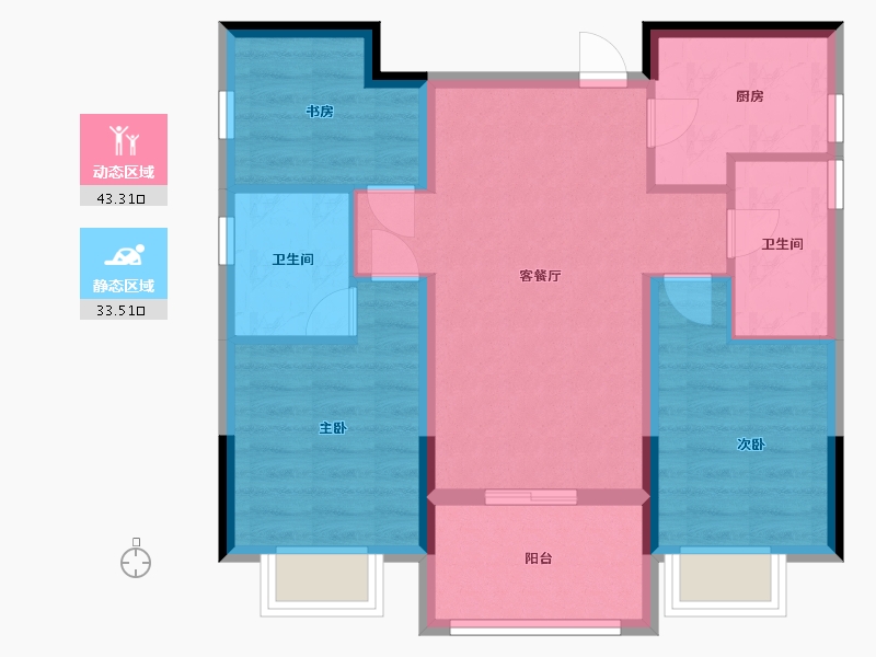 浙江省-金华市-金义君华水岸-68.00-户型库-动静分区