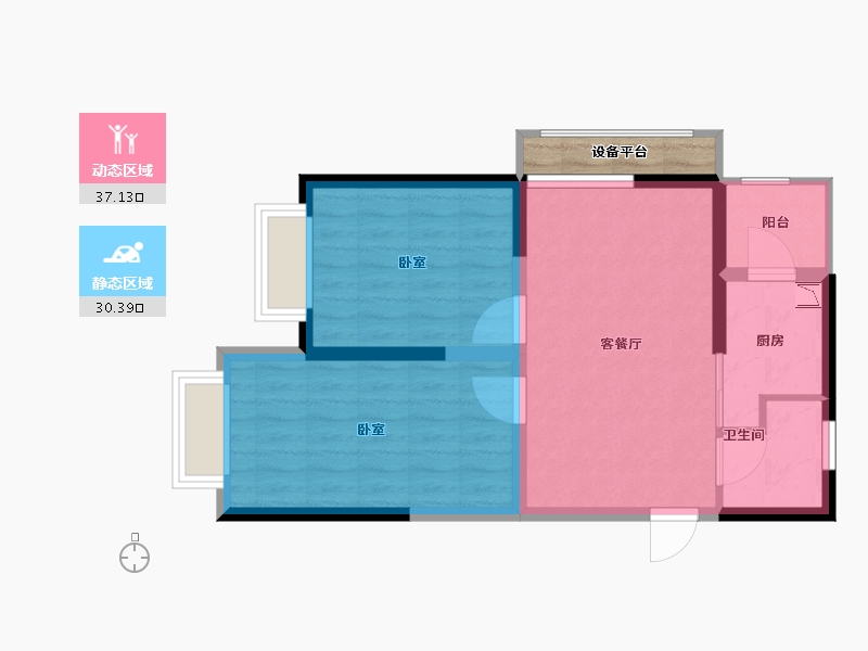 河南省-郑州市-泉舜上城-62.87-户型库-动静分区