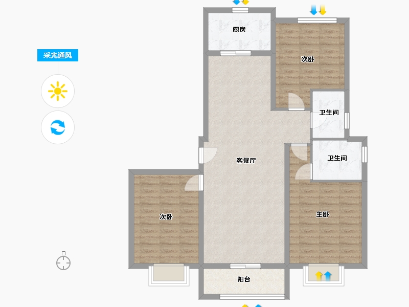 山东省-临沂市-焦庄佳园-101.84-户型库-采光通风