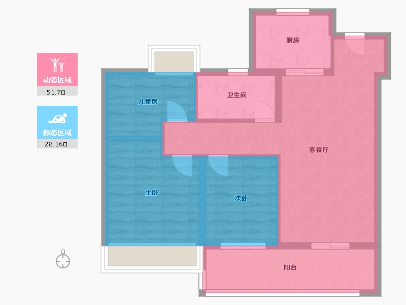 江苏省-苏州市-新城嘉樾时代花园-71.00-户型库-动静分区