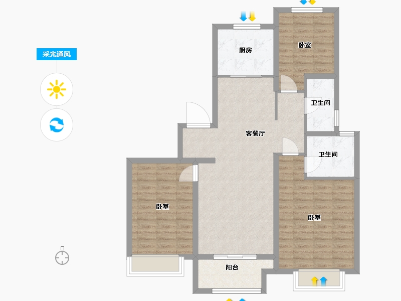 山东省-德州市-惠宁·清华园-98.00-户型库-采光通风