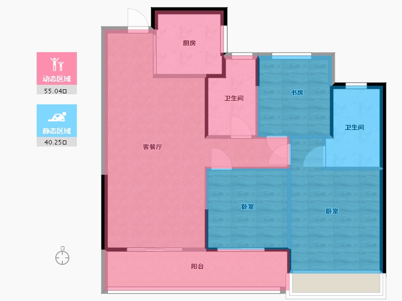 浙江省-温州市-大家天阳雲天美筑-87.00-户型库-动静分区