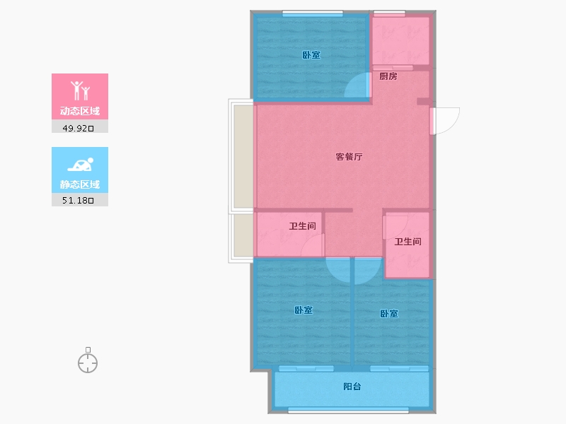 山东省-德州市-嘉泰·东方一品-92.00-户型库-动静分区