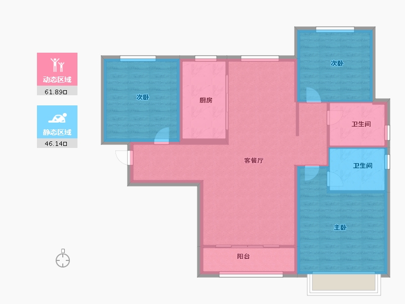 山东省-济南市-世茂原山首府-97.47-户型库-动静分区