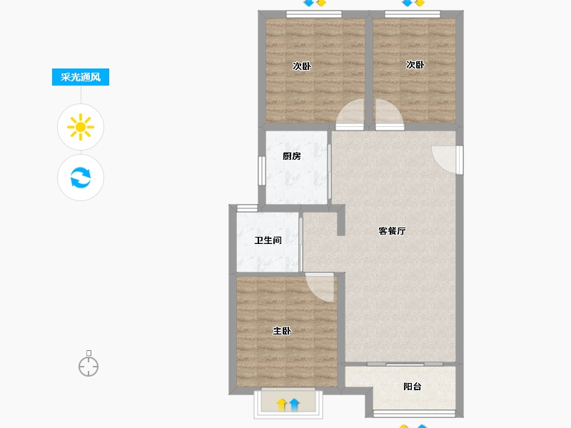 山东省-济南市-世茂原山首府-86.01-户型库-采光通风