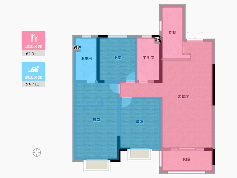 山东省-青岛市-新都朗悦-104.00-户型库-动静分区