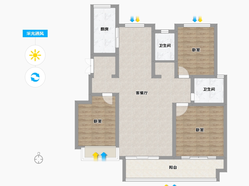 山东省-德州市-嘉泰·东方一品-97.00-户型库-采光通风