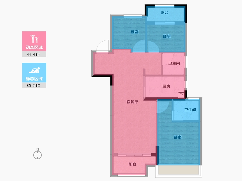 浙江省-嘉兴市-科大凤起潮鸣府-71.00-户型库-动静分区