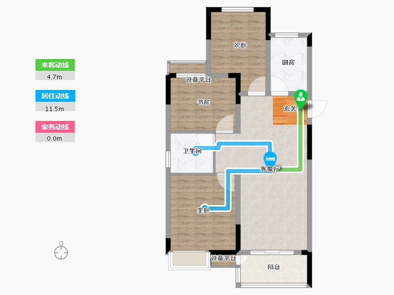 江苏省-常州市-滨江天宸-88.01-户型库-动静线