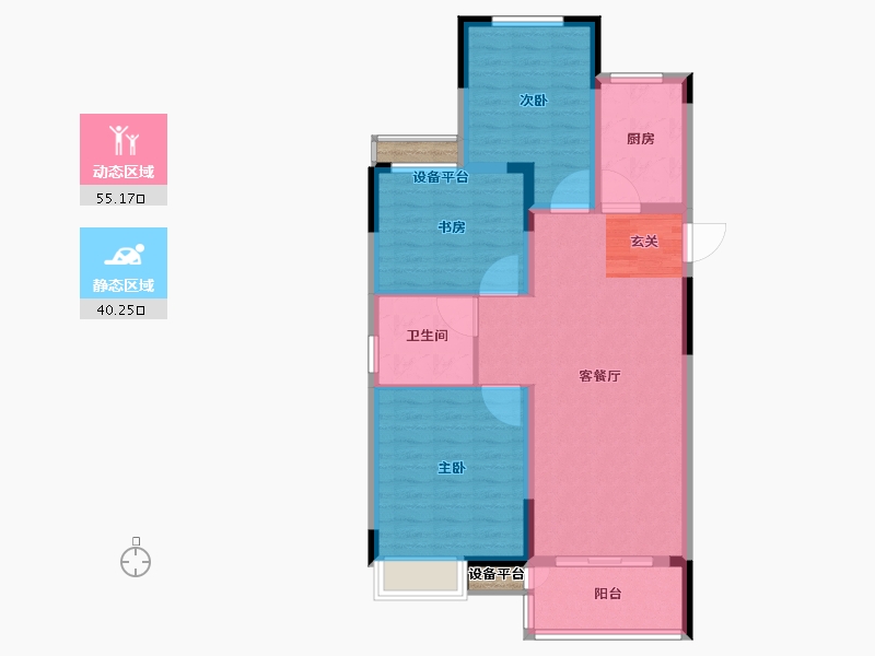 江苏省-常州市-滨江天宸-88.01-户型库-动静分区