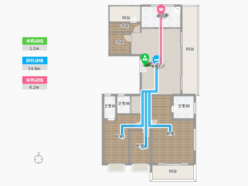 河南省-郑州市-碧桂园名门凤凰城-184.00-户型库-动静线