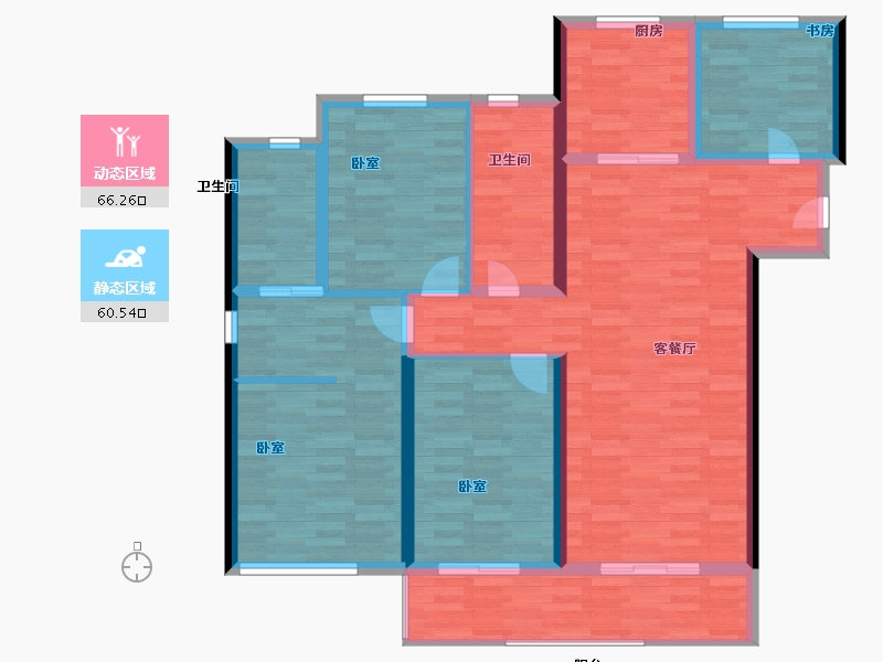 河南省-郑州市-融创瀚海大河宸院-113.99-户型库-动静分区