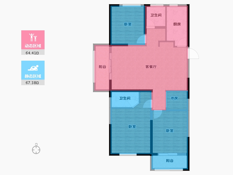 山东省-菏泽市-中达绿城江南里-119.00-户型库-动静分区