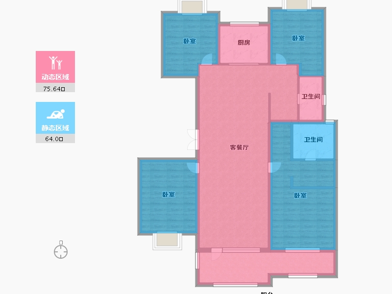 山东省-济宁市-兖州瑞马名门-124.99-户型库-动静分区