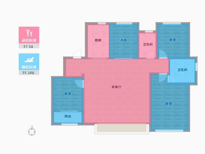 山东省-济宁市-融创滨江壹号-101.25-户型库-动静分区