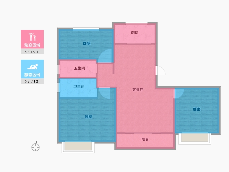 山东省-菏泽市-冠泽海棠湾-99.00-户型库-动静分区