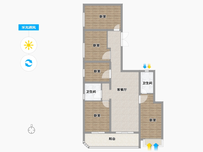 河南省-郑州市-宝能莲湖一品-129.00-户型库-采光通风