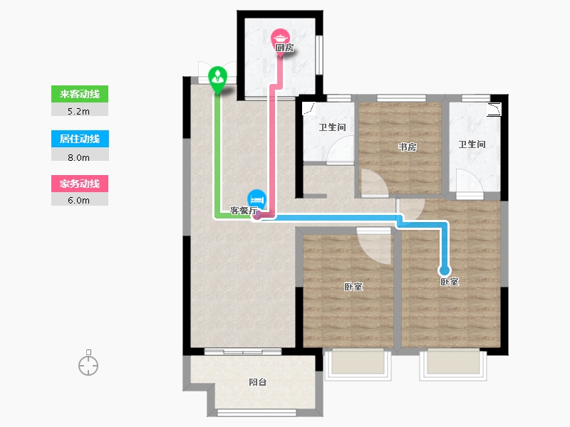 山东省-菏泽市-鲁商蓝岸公馆-94.01-户型库-动静线