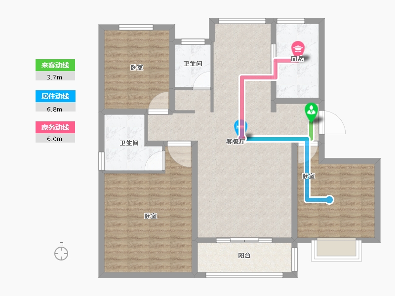 山东省-德州市-夏津德百玫瑰公馆-108.00-户型库-动静线