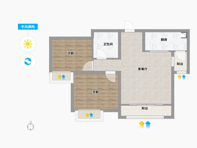 山东省-济南市-世茂原山首府-67.00-户型库-采光通风