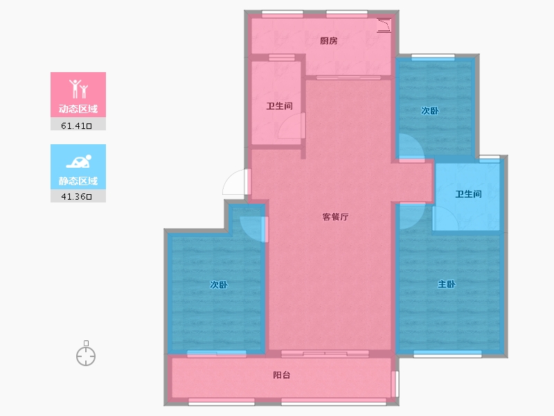 山东省-济南市-金域蓝山-92.00-户型库-动静分区