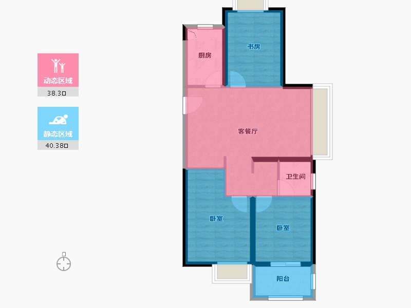 河南省-郑州市-朗悦公园府-70.00-户型库-动静分区