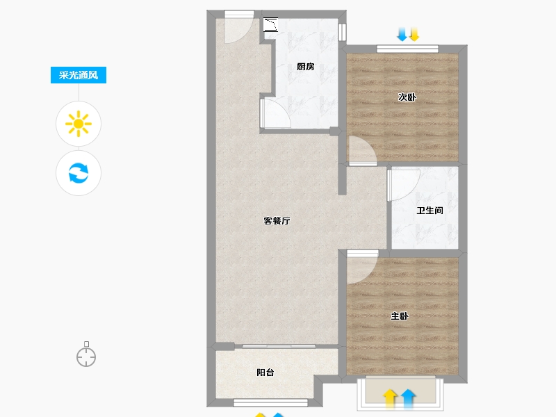 山东省-济南市-世茂原山首府-72.99-户型库-采光通风