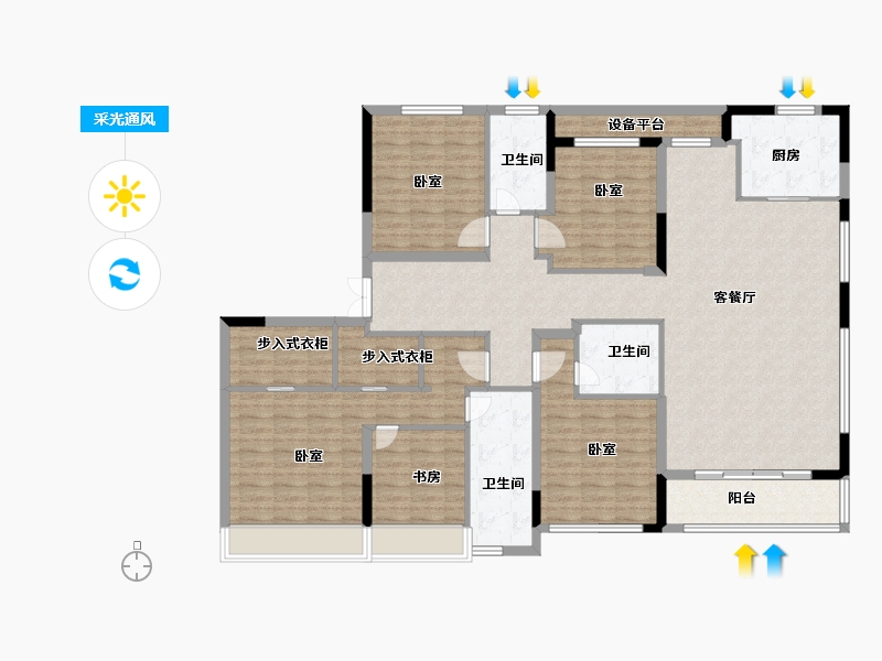 浙江省-绍兴市-宝能凤林府-164.00-户型库-采光通风