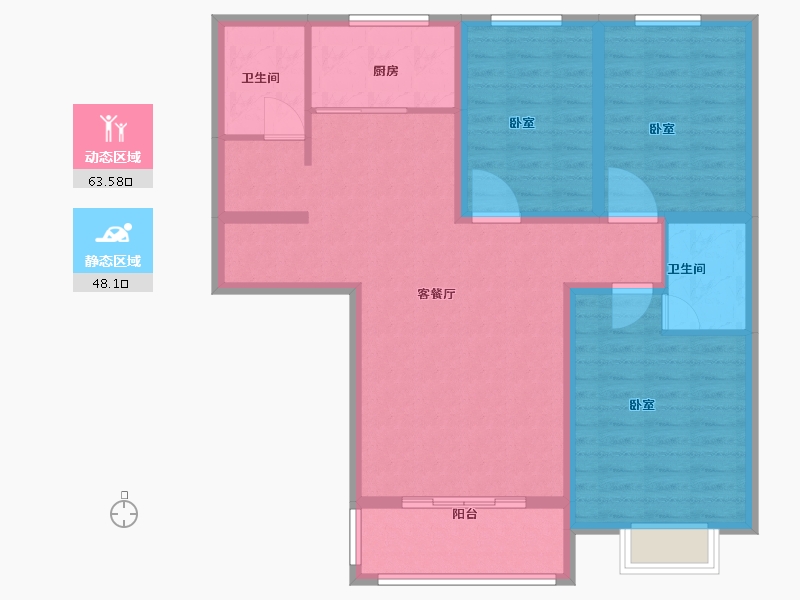 河南省-信阳市-育贤名居-100.06-户型库-动静分区