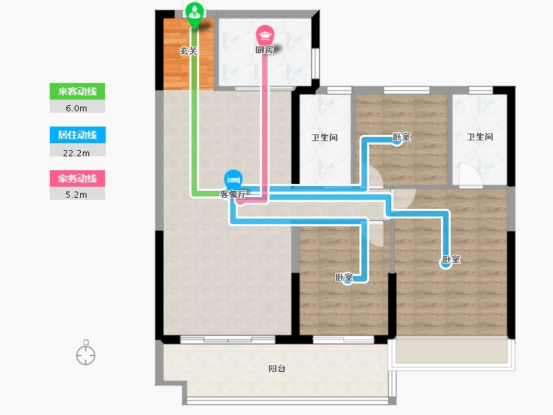 河南省-许昌市-碧桂园凤凰城-96.00-户型库-动静线