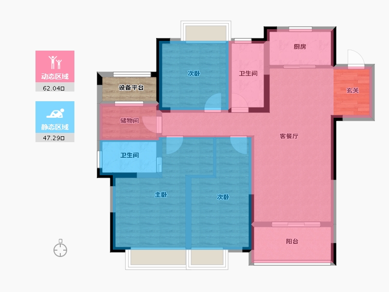 安徽省-滁州市-科瑞阳光里-100.00-户型库-动静分区