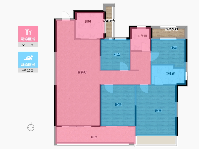 浙江省-温州市-世茂璀璨瓯江-102.00-户型库-动静分区