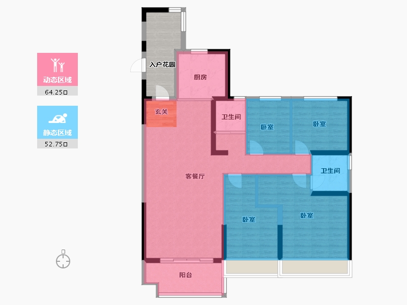 河南省-许昌市-碧桂园凤凰城-114.00-户型库-动静分区