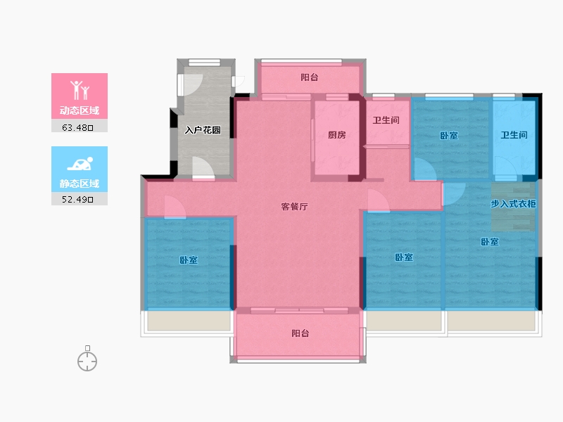 河南省-许昌市-碧桂园凤凰城-112.06-户型库-动静分区