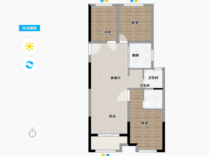 河南省-商丘市-源天·公园壹号-89.39-户型库-采光通风