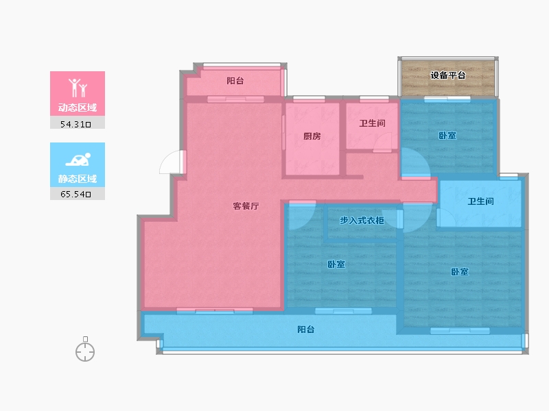 河南省-南阳市-博泰·香颂湾-111.45-户型库-动静分区