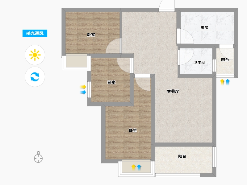 河南省-信阳市-林溪佳苑-74.00-户型库-采光通风