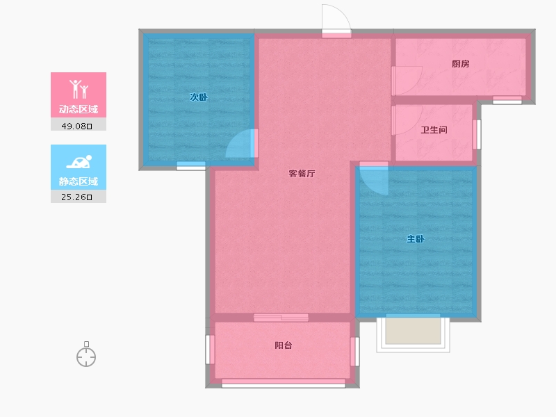 山东省-临沂市-东正·颐锦园-65.99-户型库-动静分区