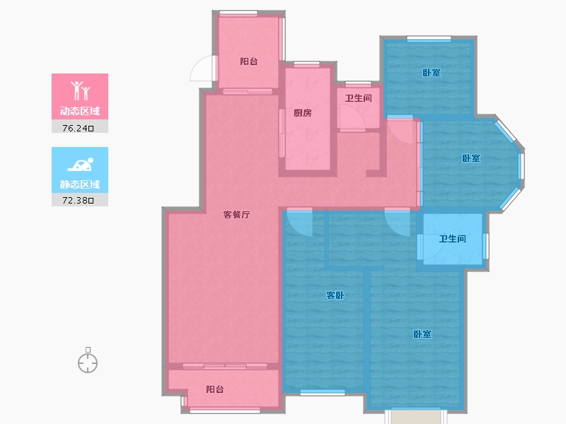 河南省-许昌市-恒达阳光城-132.71-户型库-动静分区