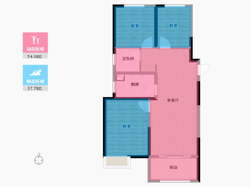 河南省-郑州市-正商兰庭华府-81.97-户型库-动静分区