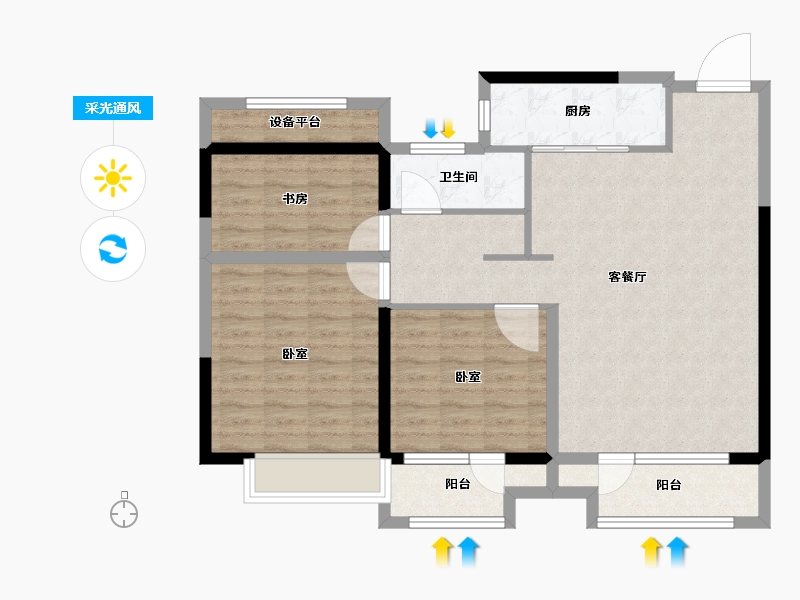 山东省-德州市-德州万达广场-94.00-户型库-采光通风