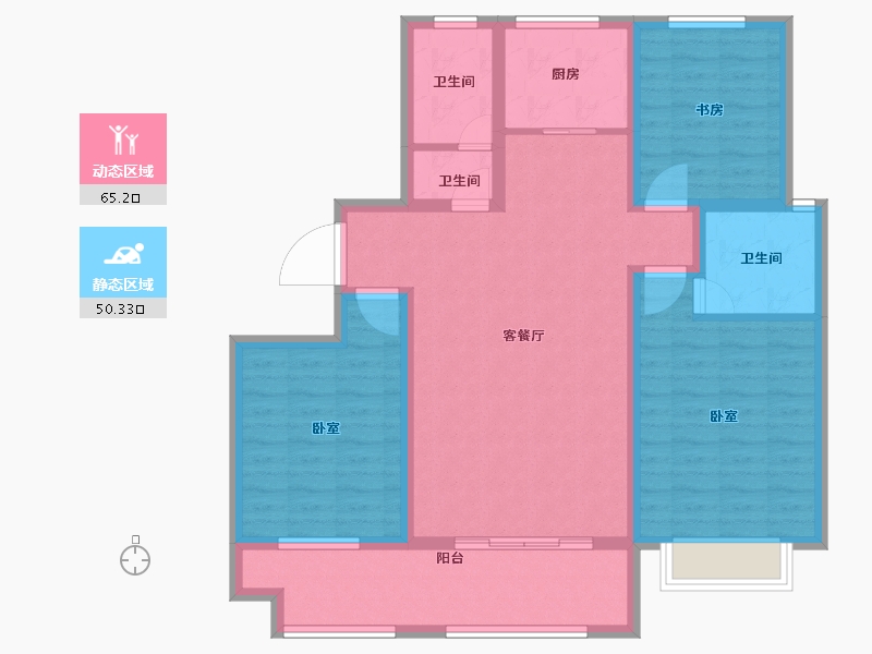 山东省-德州市-湖畔·水岸家园-103.00-户型库-动静分区