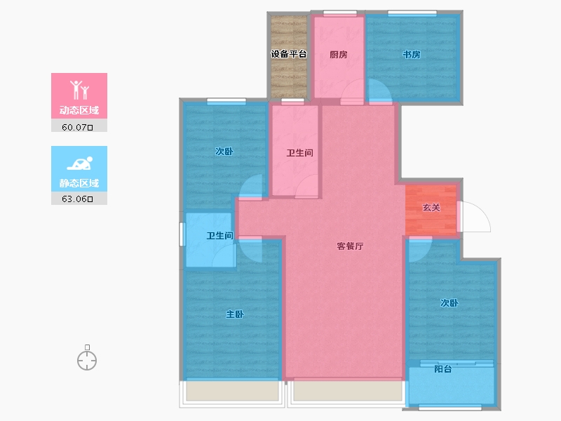 山东省-淄博市-学林雅苑-115.00-户型库-动静分区