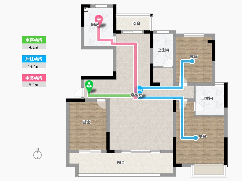 河南省-商丘市-建业天明幸福里-107.99-户型库-动静线