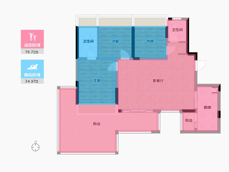 四川省-宜宾市-金科集美天宸-99.53-户型库-动静分区