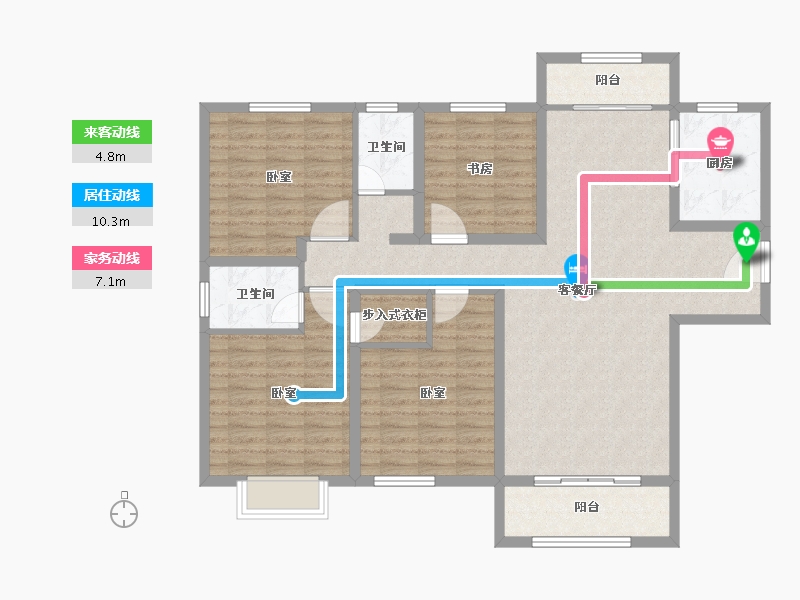 山东省-菏泽市-壹品公馆-123.00-户型库-动静线